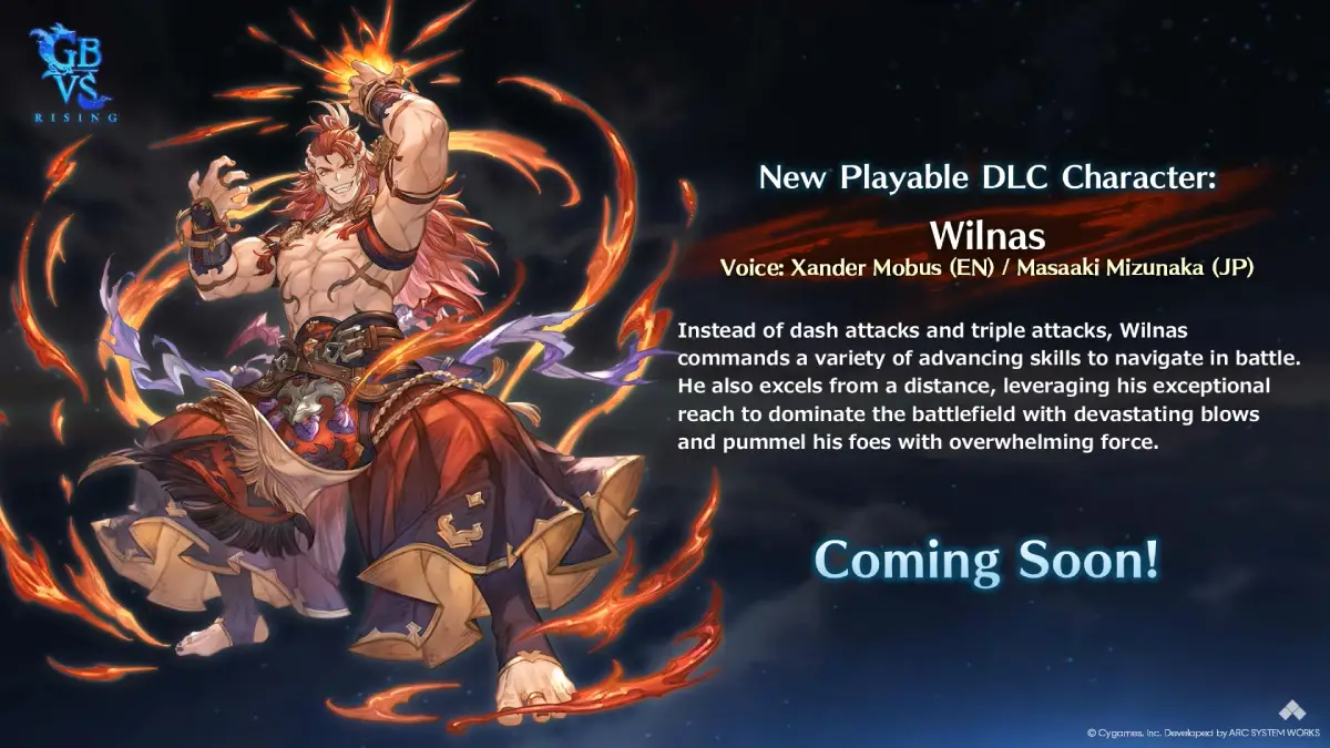 Granblue Fantasy Versus: Rising เตรียมประกาศวันปล่อยตัวละคร DLC “Wilnas” หลังจบรอบชิง EVO 2025
